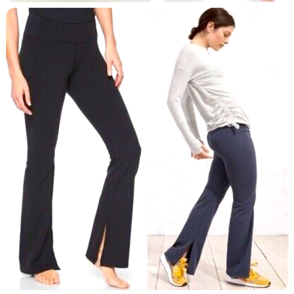 NWOT Navy Athleta Barre Split Flare pants - XS Petite